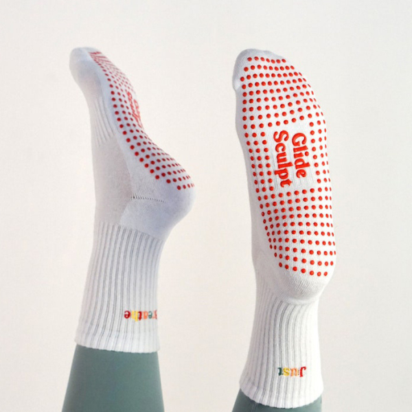 3 Pairs Non-Slip Sports Grip Embroidered Pilates Socks Test Sample
